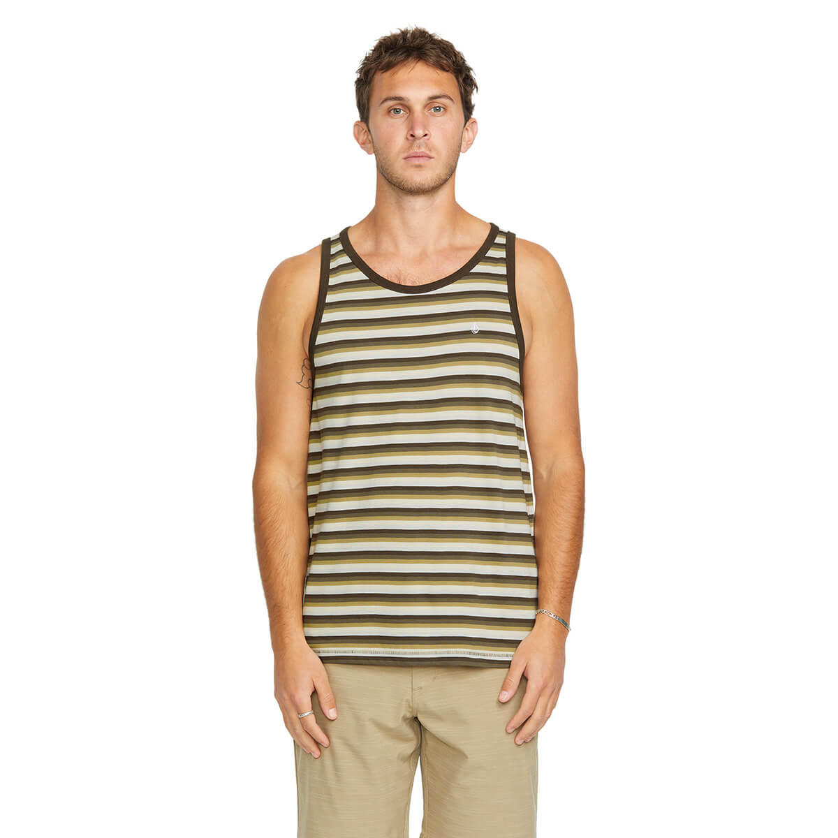 VOLCOM | LEVEL STONE TANK | גופיה גברים פסים VOLCOM