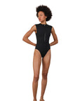 Hadas Avidan Swimwear | santander | בגד ים לנשים - שחור רוכסן קצר הדס אבידני