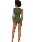 Hadas Avidan Swimwear | faro | בגד ים לנשים - רוכסן ירוק קצר הדס אבידני
