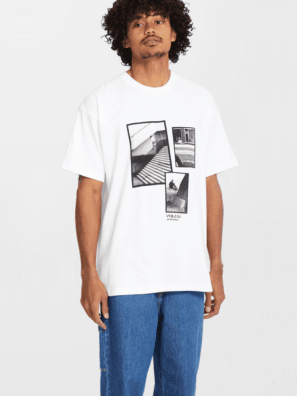 VOLCOM | PFANNGLES LSE SST | חולצה טי שירט לבן הדפס VOLCOM