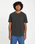 VOLCOM | SOLID STONE EMB SST | חולצה טי שירט שחור ווש VOLCOM