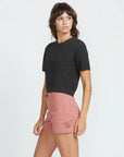 VOLCOM | MESHY BEACH SS | חולצה קרופ שחור נשים VOLCOM