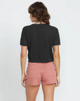 VOLCOM | MESHY BEACH SS | חולצה קרופ שחור נשים VOLCOM