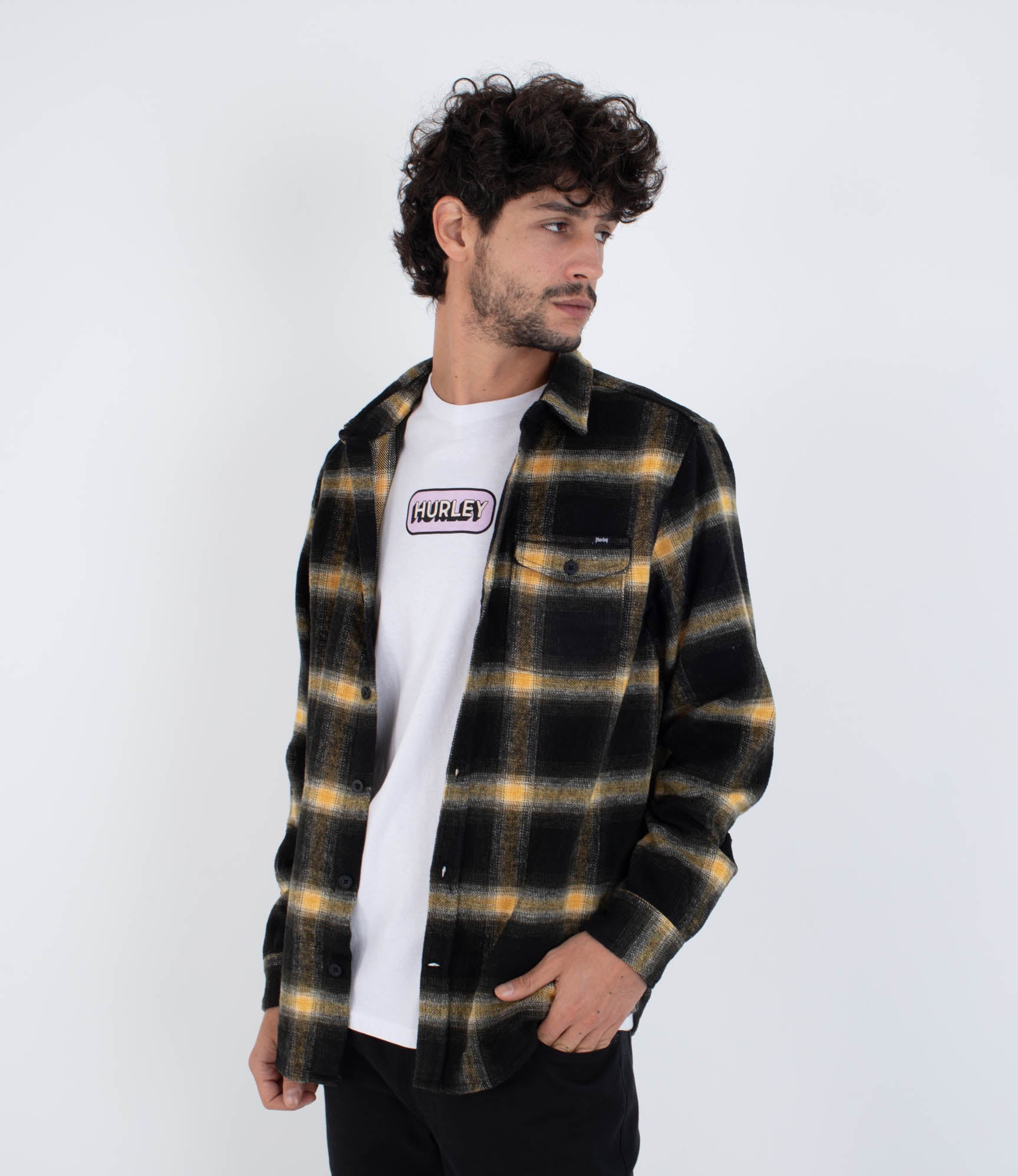 HURLEY | PORTLAND HEAVYWEIGHT FLANNEL | מכופתרת פלנל ארוכה גברים הארלי 911