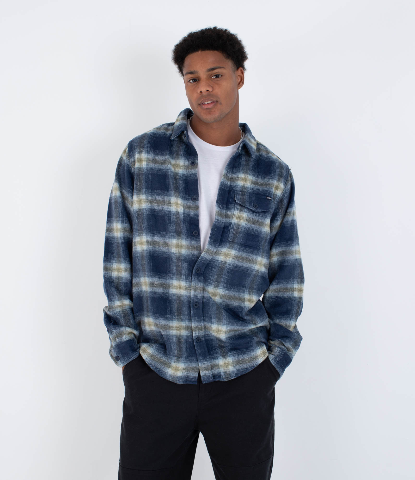 HURLEY | PORTLAND HEAVYWEIGHT FLANNEL | מכופתרת פלנל ארוכה גברים הארלי נייבי 911