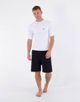 HURLEY | RASH SLIM FIT ICON CIRCLE SS | חולצת לייקרה לבנה 911