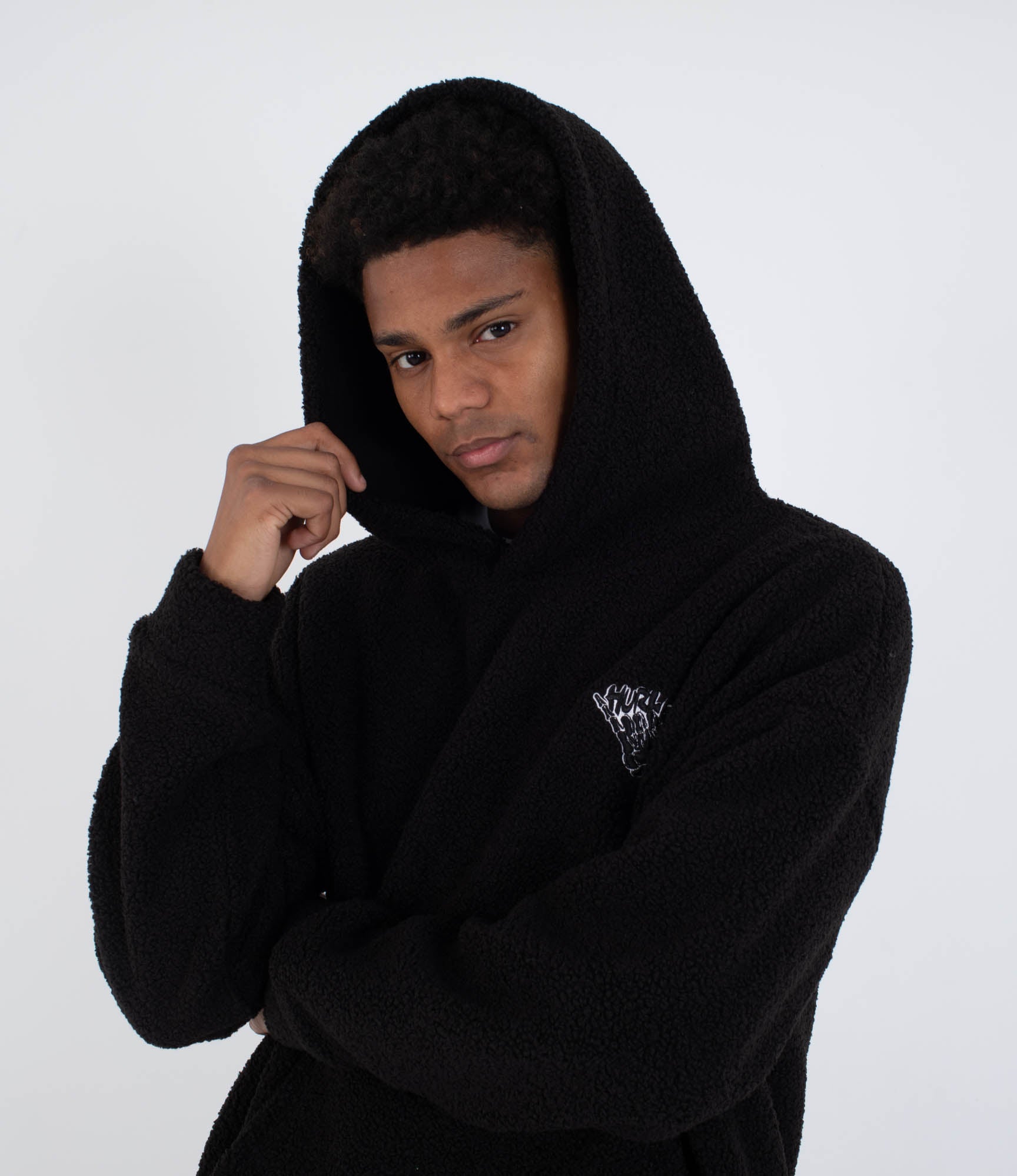 HURLEY | UNION SHERPA HOOD | ג'קט הארלי שחור 911