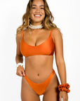 Naya Swimwear Shiny Rust Maui Bottom | בגד ים לנשים- תחתון מאווי - שייני ראסט Naya Swimwear