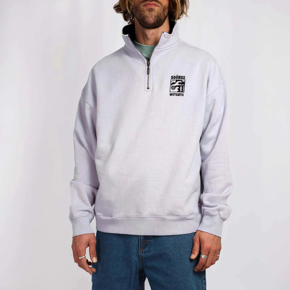 SOORUZ | SWEAT HALF ZIP BIO | סווטשירט לילך סורוז דוגית