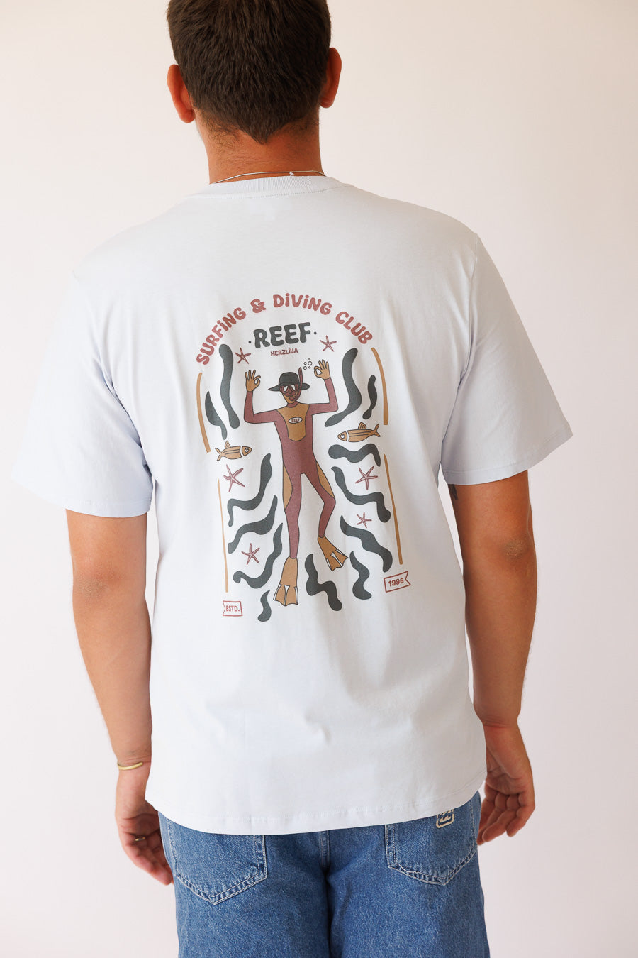 Reef Diver T-Shirt | חולצה ריף - תכלת צוללן Reef Shop