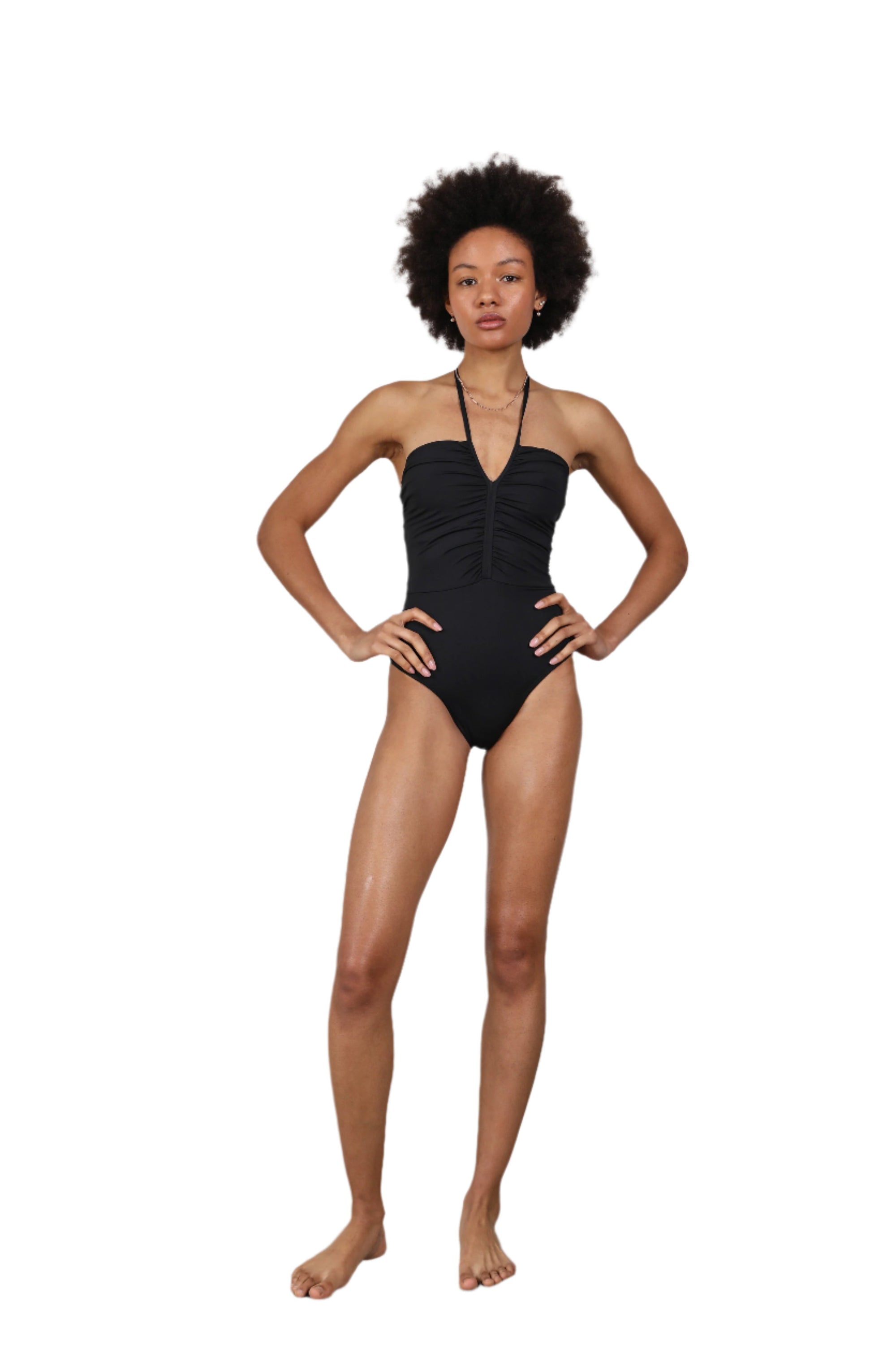 Hadas Avidan Swimwear | panama | בגד ים לנשים - קולר קשירה  שחור