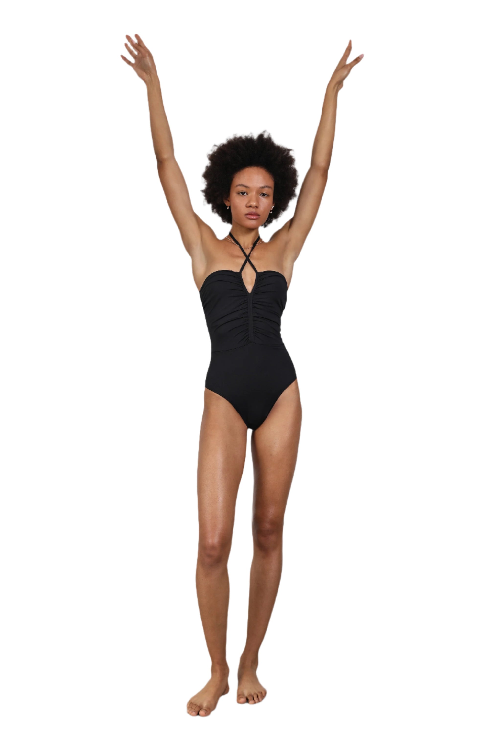 Hadas Avidan Swimwear | panama | בגד ים לנשים - קולר קשירה  שחור