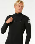 RIP CURL | DAWN PATROL CZ 3/2 BLACK | חליפת גלישה רוכסן חזה שחור וויבז מ.ס בע"מ