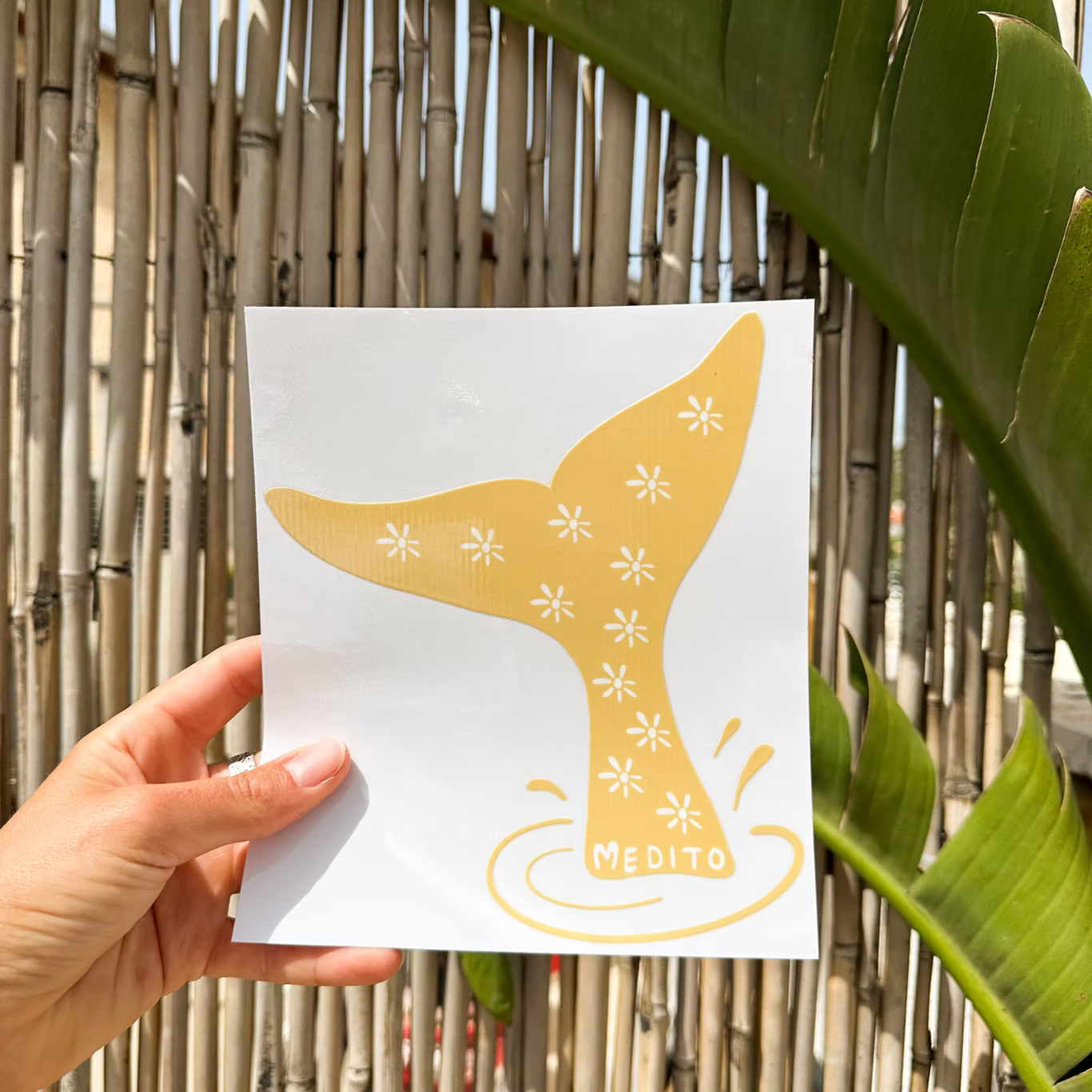 MEDITO | Sea-Proof Vinyl Sticker | מדבקה לגלשן Whale Splash MEDITO