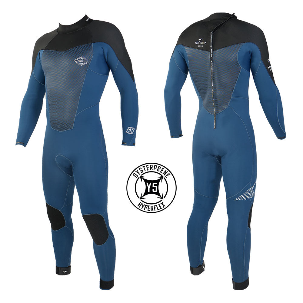 SOORUZ | FIGHTER BZ 3/2 BLUE 23 | חליפת גלישה גברים 3/2 סגירה אחורית דוגית