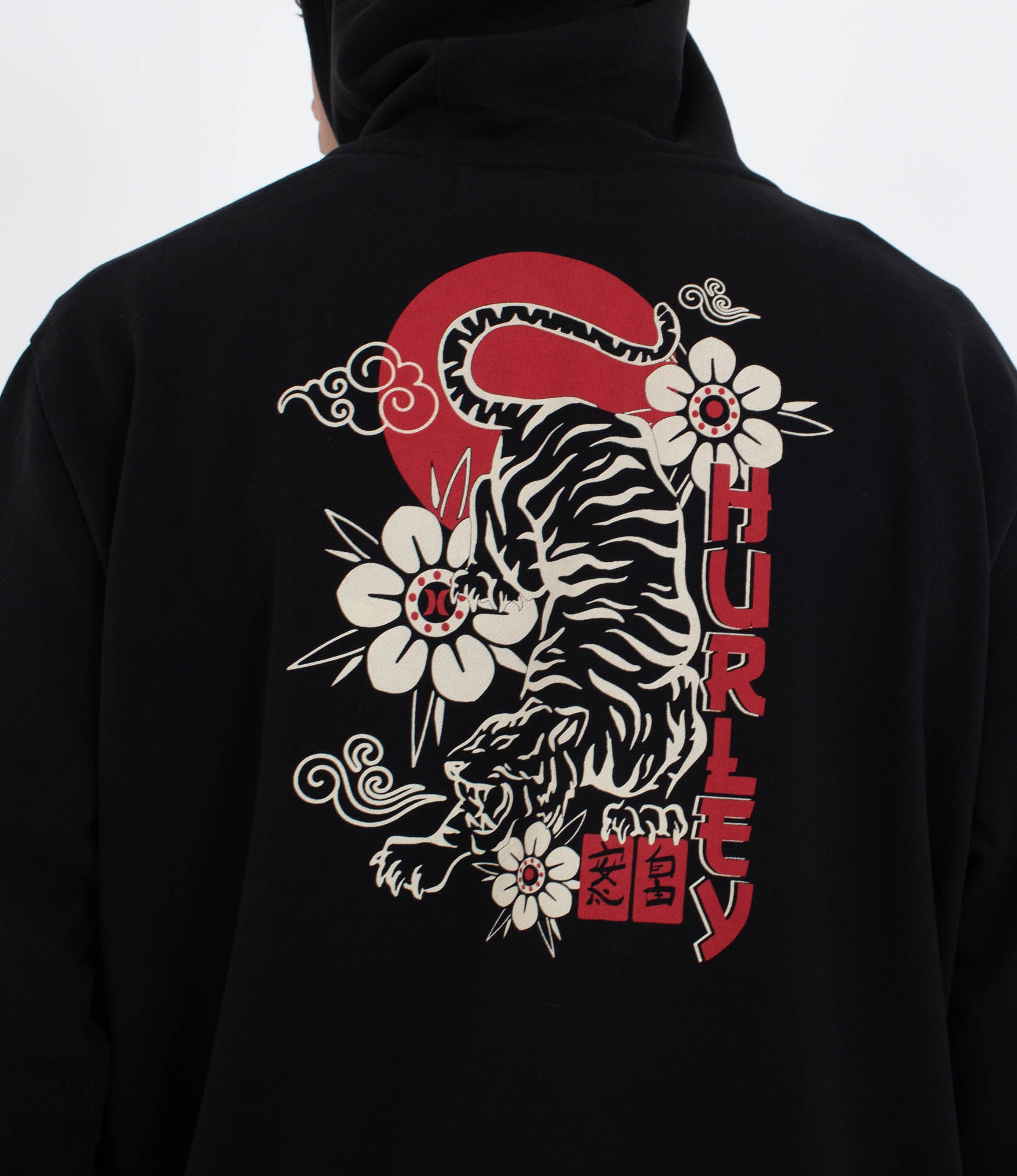 HURLEY | TATTOO ZIP FLEECE | סווטשירט פליז גברים הארלי שחור 911