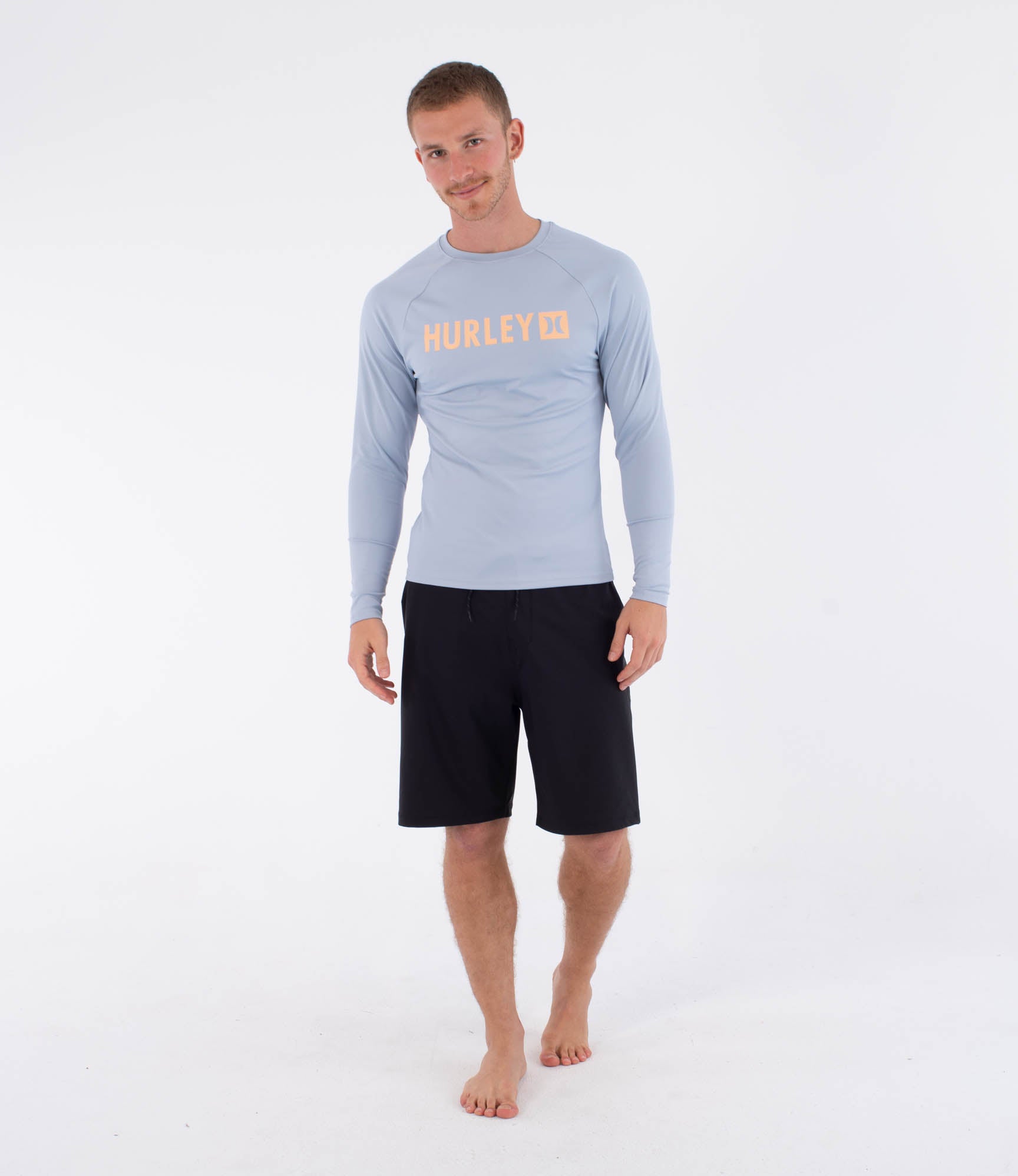 HURLEY | RASH SLIM FIT BOX LS | חולצת לייקרה תכלת 911