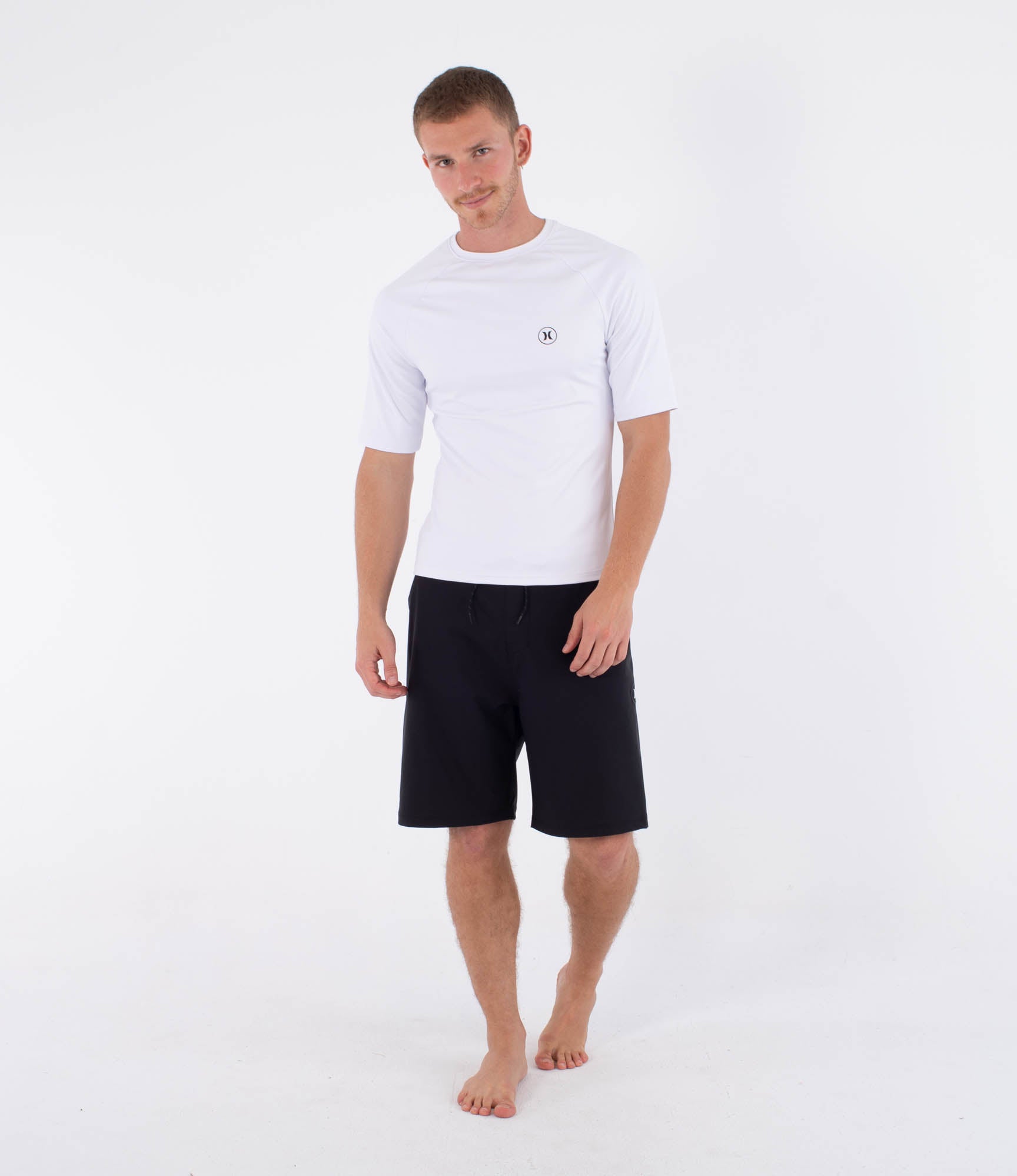 HURLEY | RASH SLIM FIT ICON CIRCLE SS | חולצת לייקרה לבנה 911