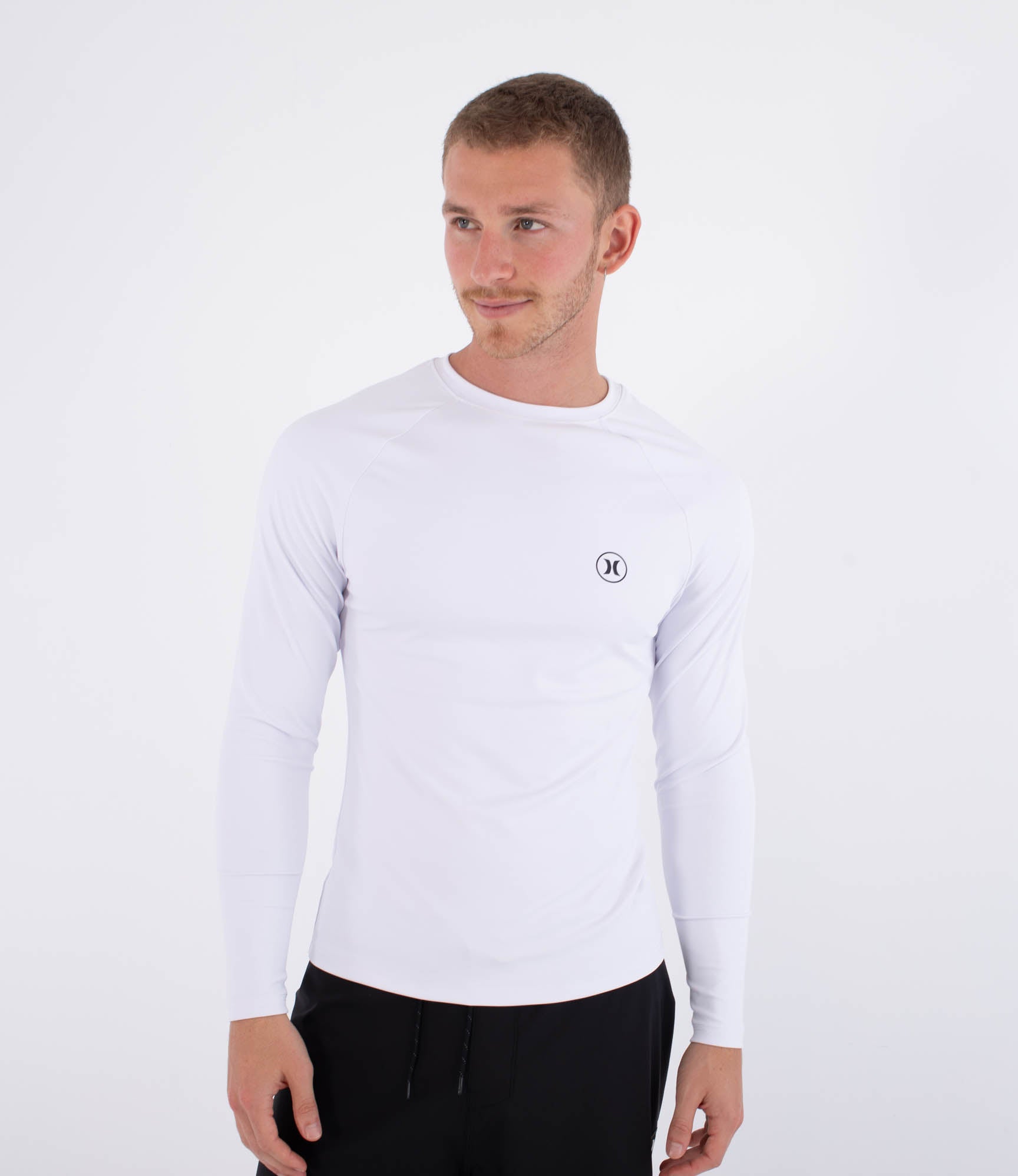 HURLEY | RASH SLIM FIT ICON CIRCLE LS | חולצת לייקרה לבנה 911