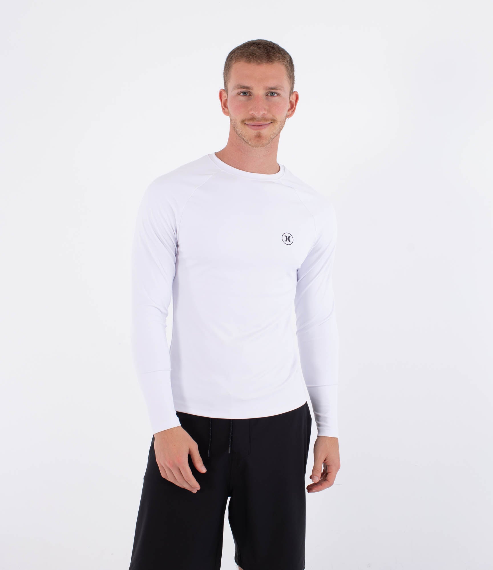 HURLEY | RASH SLIM FIT ICON CIRCLE LS | חולצת לייקרה לבנה 911