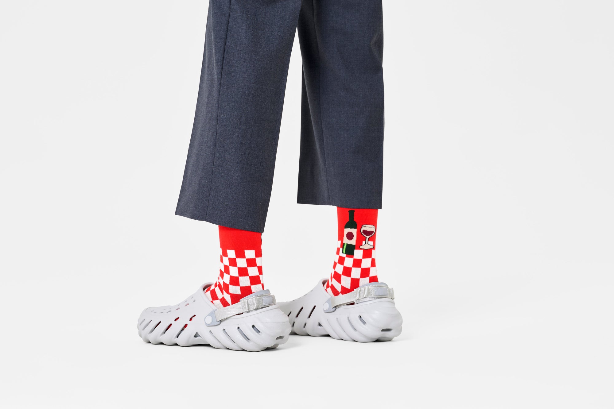 HAPPY SOCKS | WINE AND DINE SOCK | האפי סוקס זוג גרביים יין 911