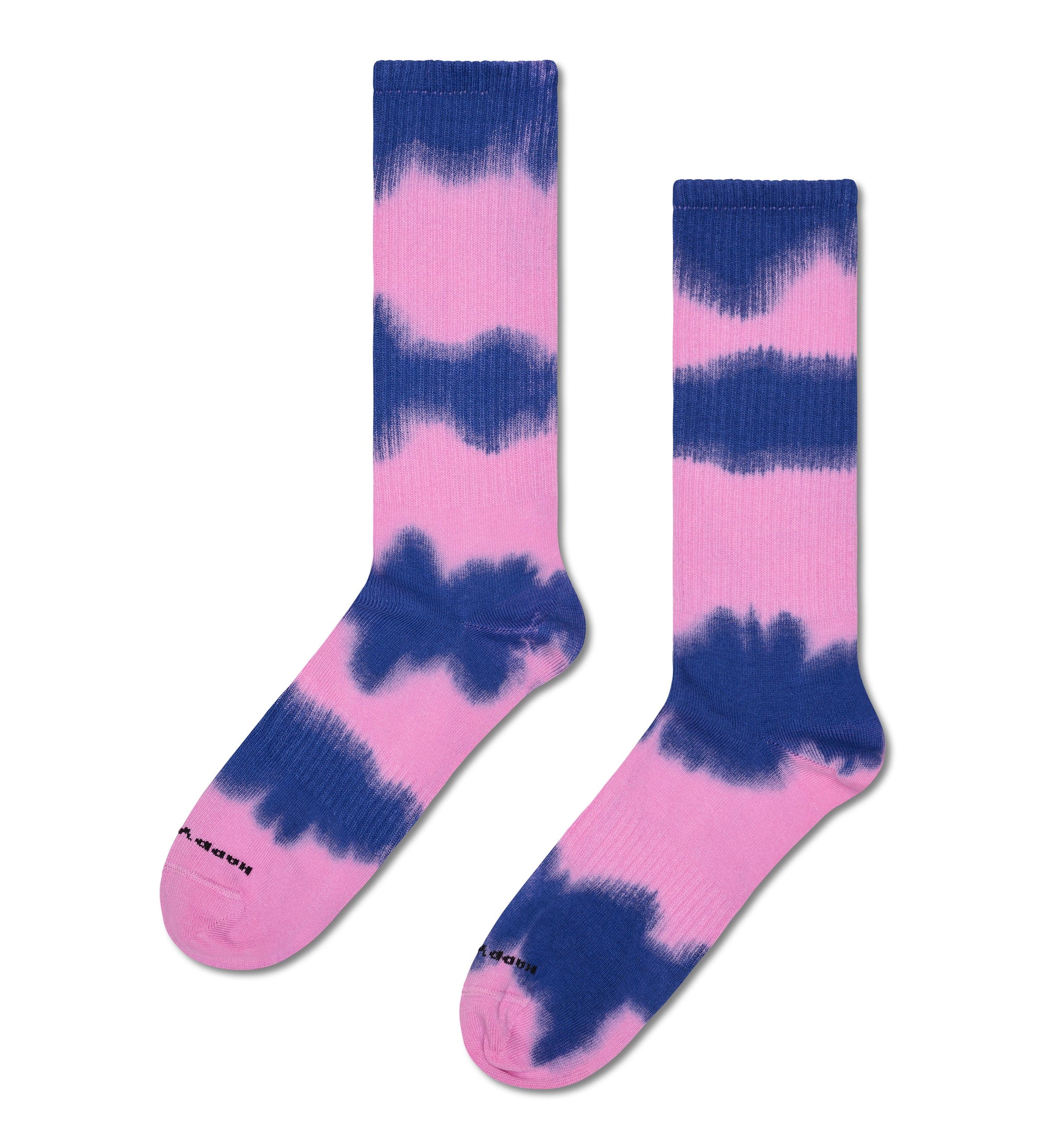 HAPPY SOCKS | TIE-DYE STRIPE SNEAKER SOCK | האפי סוקס זוג גרביים טאי דאי ורוד 911