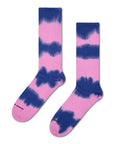 HAPPY SOCKS | TIE-DYE STRIPE SNEAKER SOCK | האפי סוקס זוג גרביים טאי דאי ורוד 911