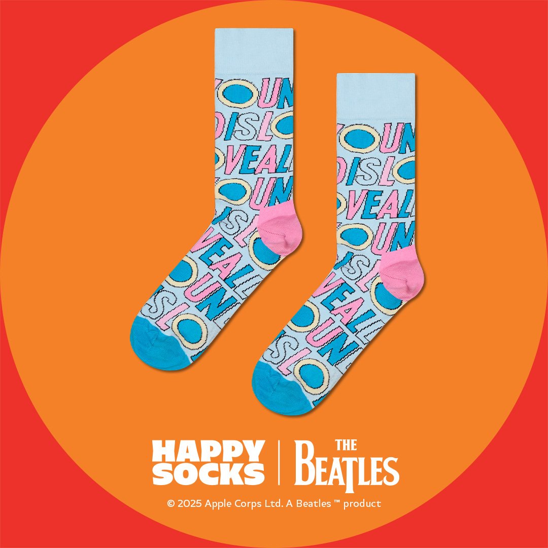 HAPPY SOCKS | THE BEATLES ALL YOU NEED IS LOVE SOCK | האפי סוקס זוג גרביים ביטלס 911