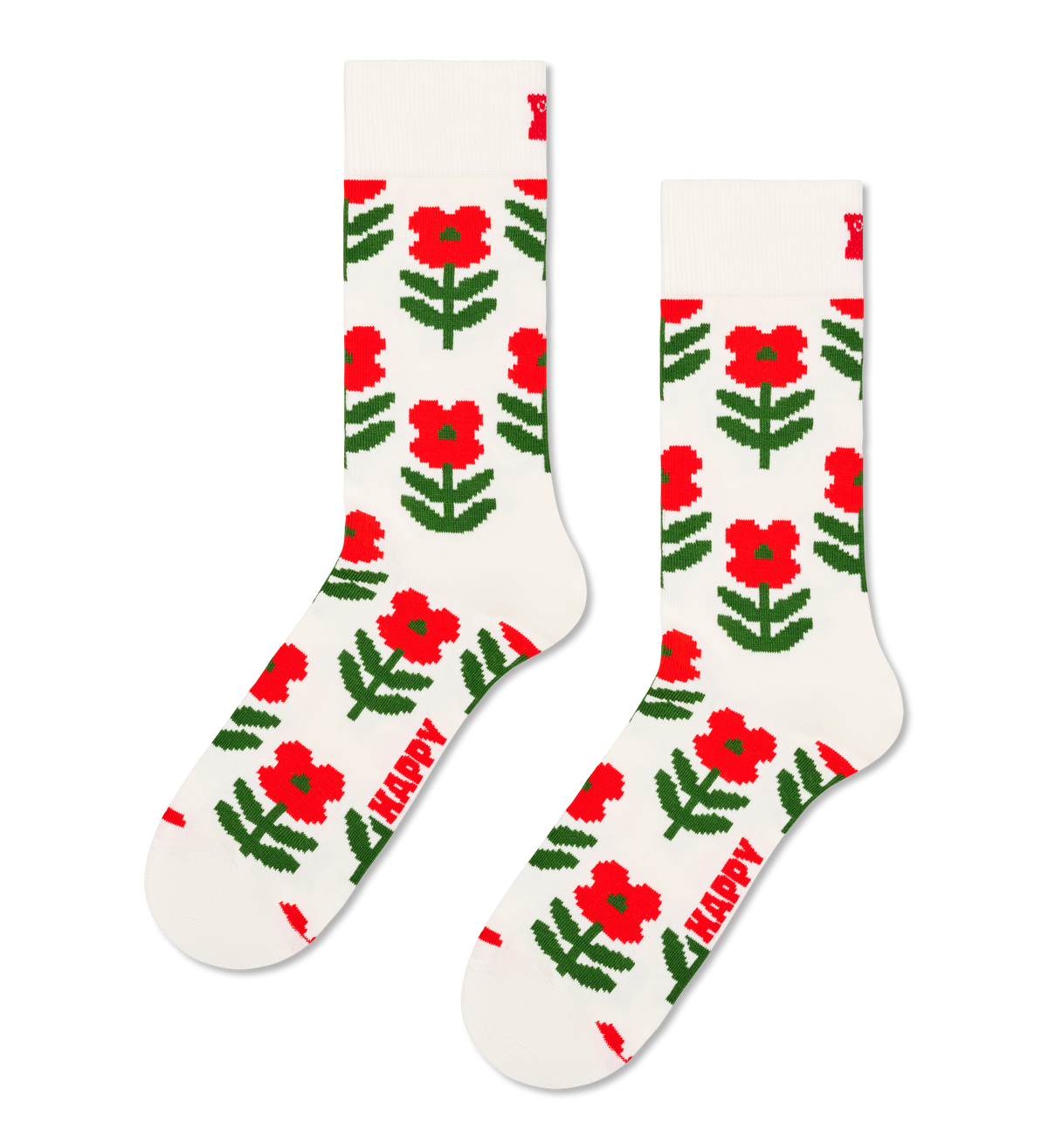HAPPY SOCKS | PIXEL FLOWER SOCK | האפי סוקס זוג גרביים 911