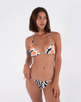 HURLEY | SCOOP CROP TOP PRINTTRIANGLE PRINT | בגד ים נשים חלק עליון 911