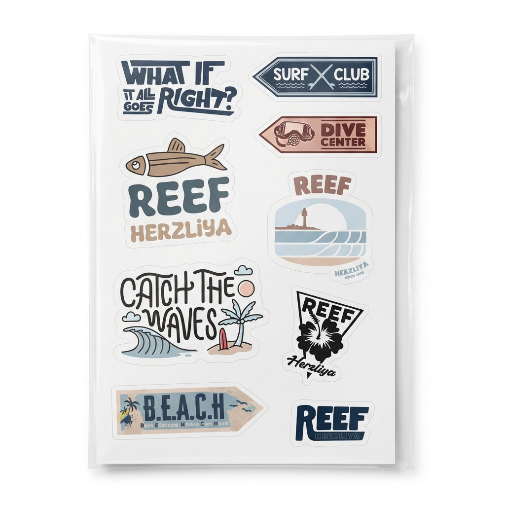 REEF | סט מדבקות Reef Herzliya Shop