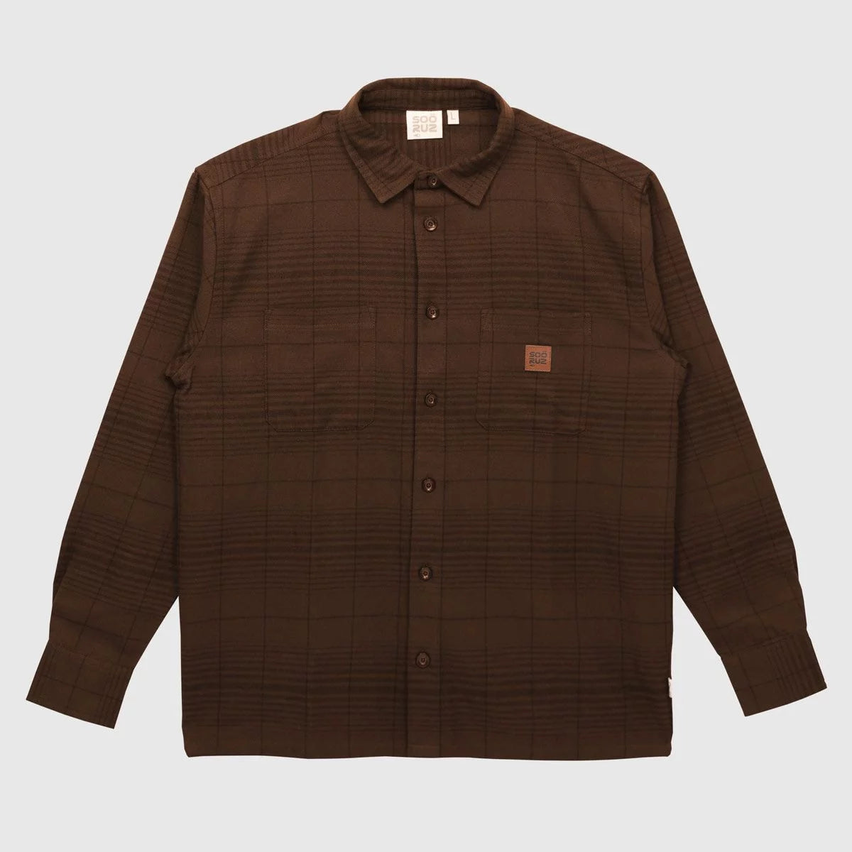 SOORUZ | SHIRT LS BUCH COTTON BROWN | חולצה מכופתרת דוגית