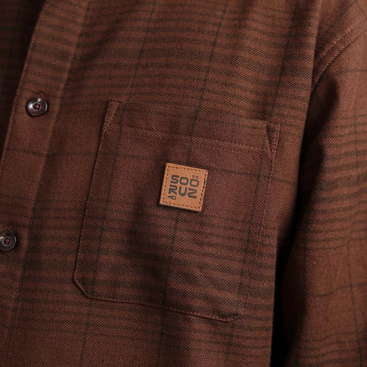 SOORUZ | SHIRT LS BUCH COTTON BROWN | חולצה מכופתרת דוגית