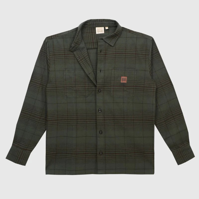 SOORUZ | SHIRT LS BUCH COTTON GREEN | חולצה מכופתרת דוגית