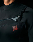 SOORUZ | FIGHTER CZ 3/2 BLACK 25 | חליפת גלישה גברים 3/2 שחור סגירת חזה דוגית