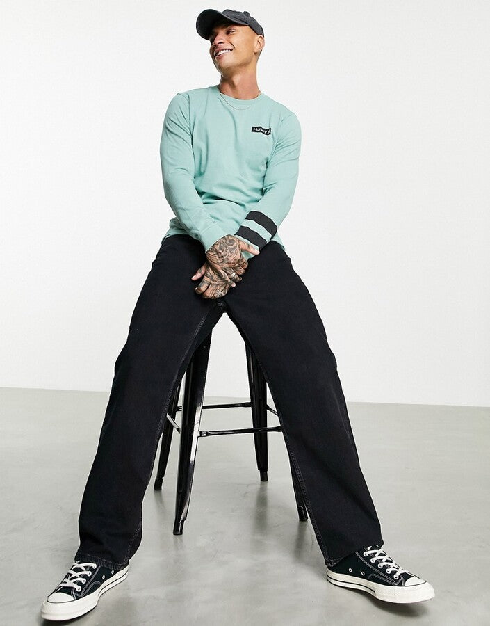 M OCEANCARE WASHED BLOCK PARTY LS TEE I חולצה ווש שרוול ארוך Hurley