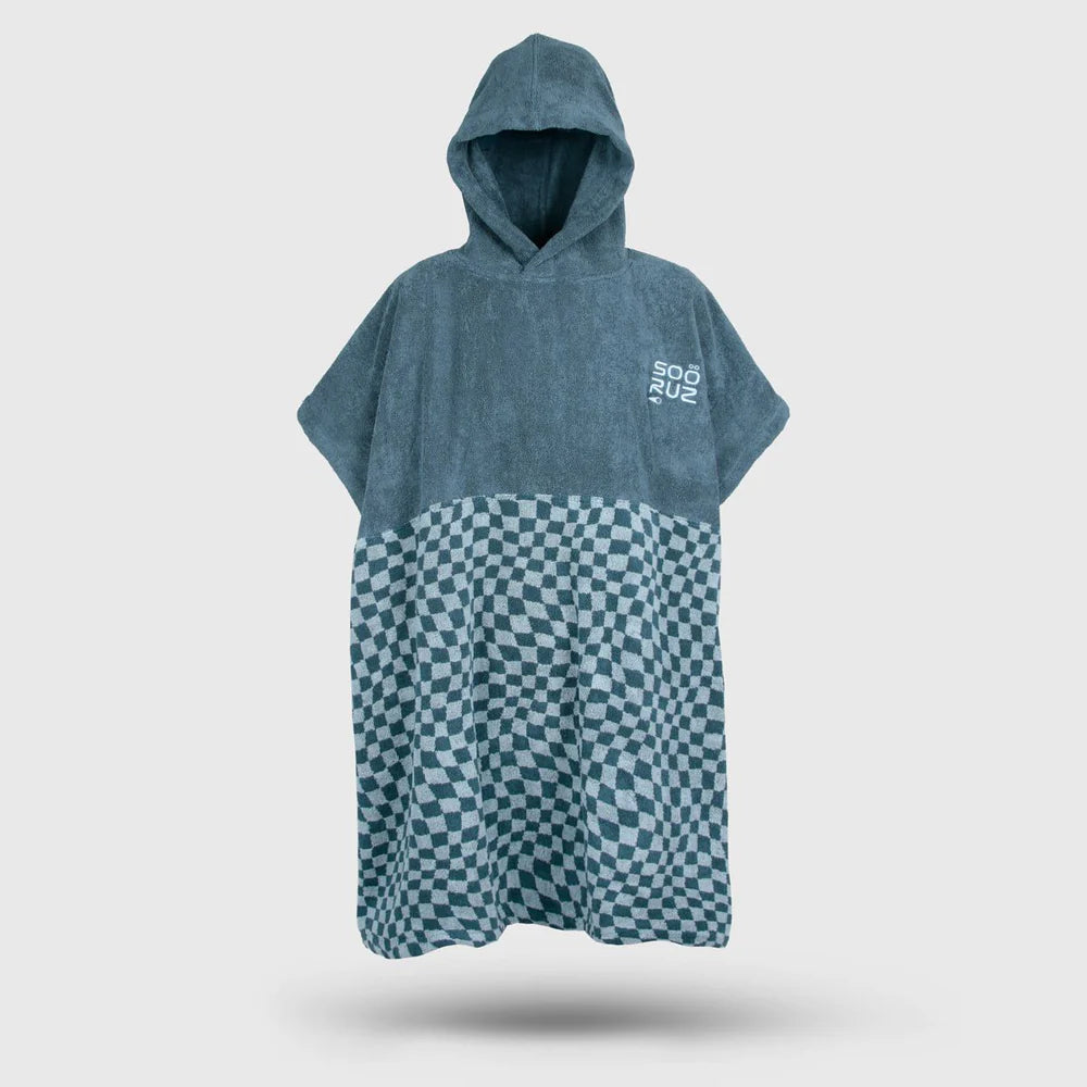 SOORUZ | blurry blue | פונצ'ו סורוז כחול דוגית