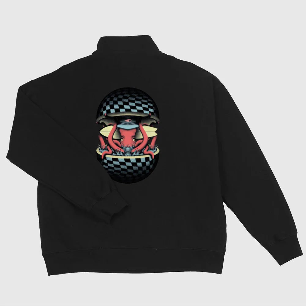 SOORUZ | SWEAT HALF ZIP BIO | סווטשירט שחור סורוז דוגית