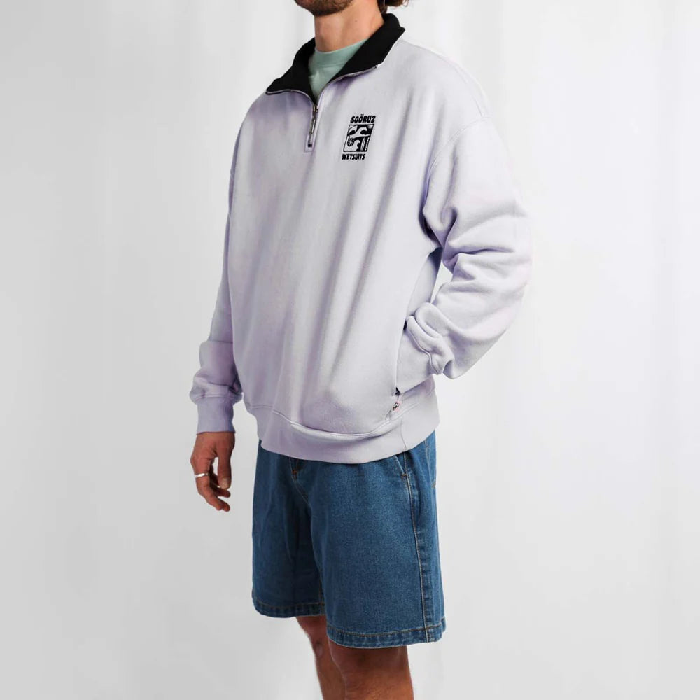 SOORUZ | SWEAT HALF ZIP BIO | סווטשירט לילך סורוז דוגית
